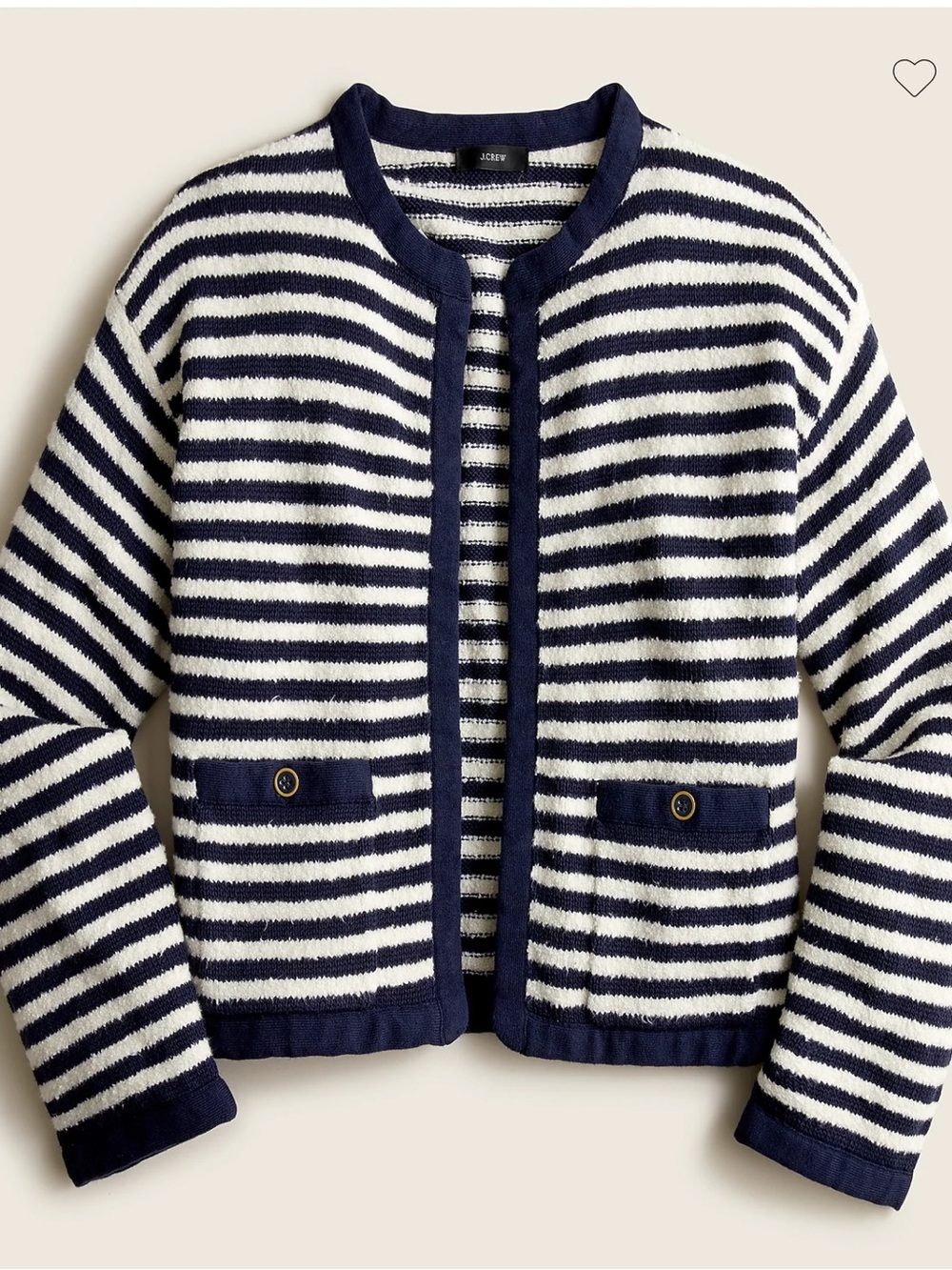 NWD J. Crew Women's M Blue Striped Open Front Cardigan Sweater in Stripe